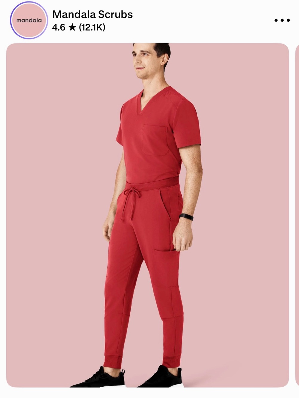 Men’s Red Scrub Set - Mandala brand